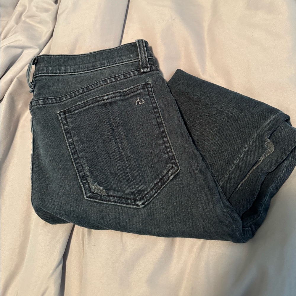 Rag & bone distressed 10 inch capri jeans